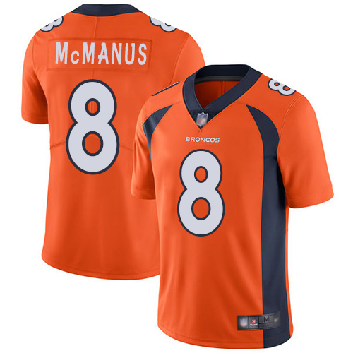 Men Denver Broncos #8 Brandon McManus Orange Team Color Vapor Untouchable Limited Player Football NFL Jersey